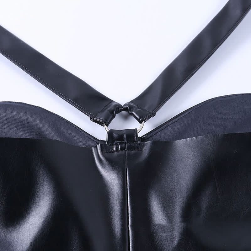 Cosplay Bunny Sexy PU Slip Dress Lingerie Set