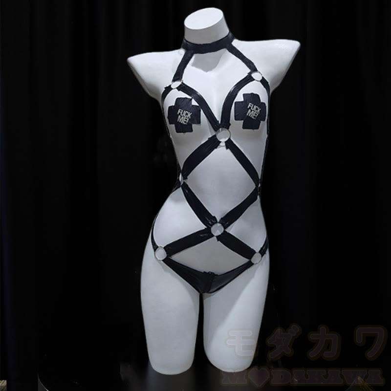 Sexy Hollow Out Bondage One-piece Lingerie