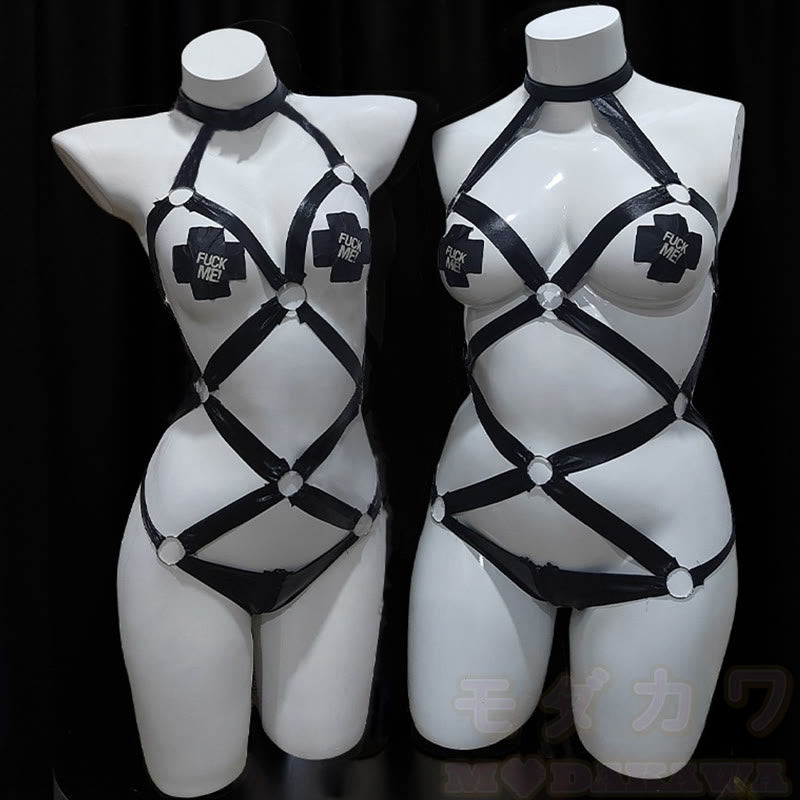 Sexy Hollow Out Bondage One-piece Lingerie