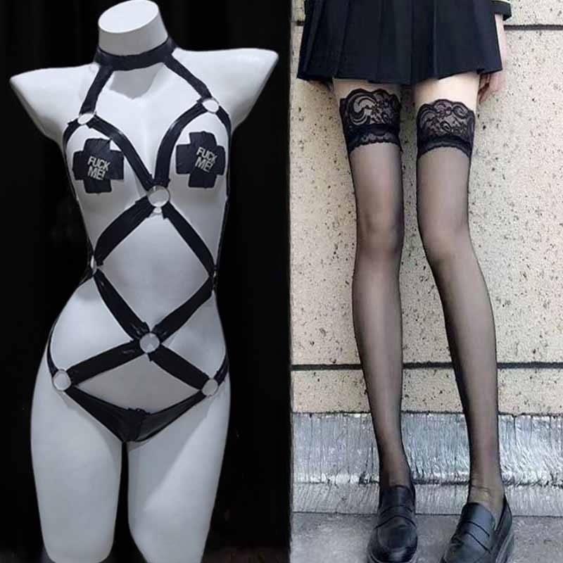 Sexy Hollow Out Bondage One-piece Lingerie