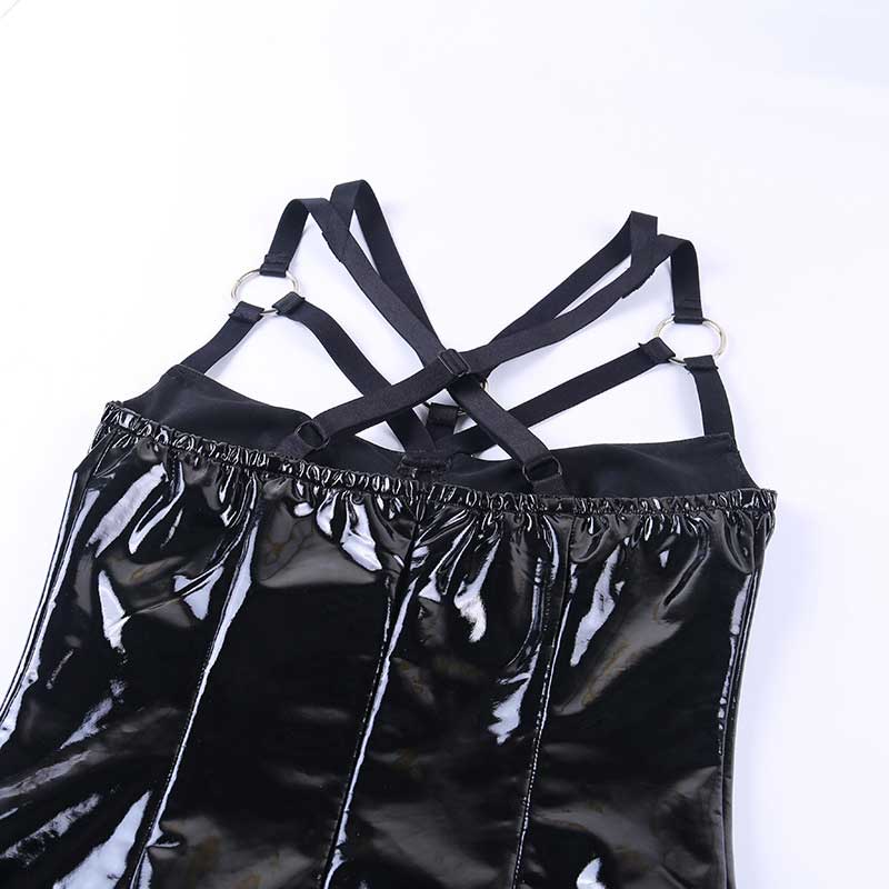 Dark Slim Gothic Cross Sling Dress