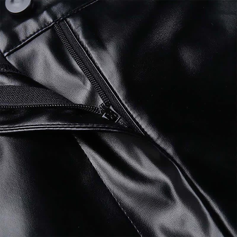 Sexy High Waist PU Leather Shorts Lingerie