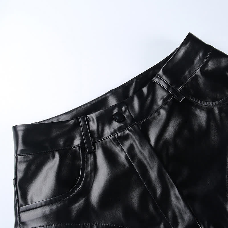 Sexy High Waist PU Leather Shorts Lingerie