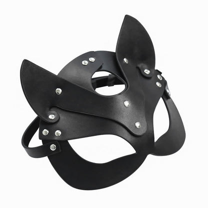 Hollow Out PU Lingerie With Face Shield