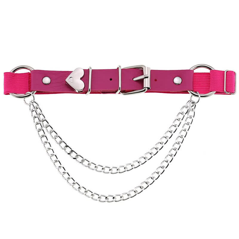 Punk Love Heart Chain Leather Leg Ring