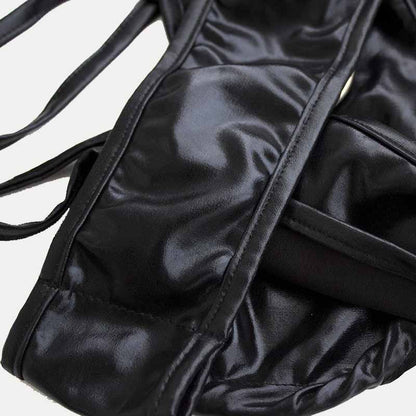 Hoop Deocr Sexy Halter One-piece PU Lingerie