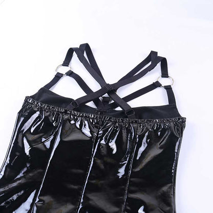Dark Slim Gothic Cross Sling Dress