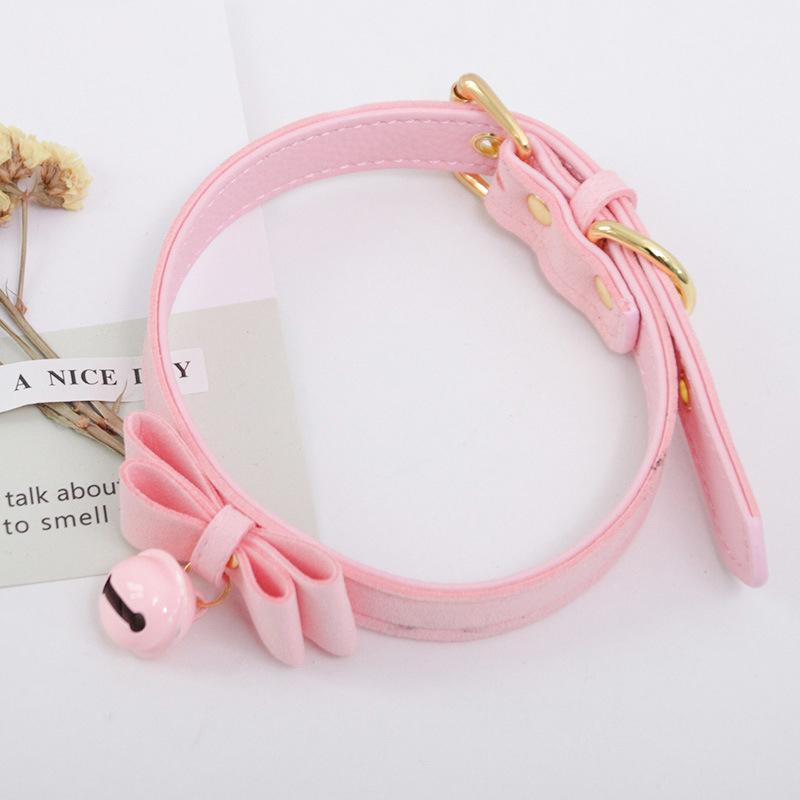 Cosplay Bow Bell Leather Adjustable Choker Chain