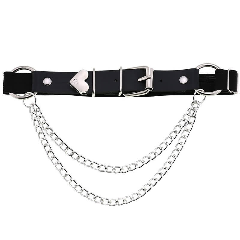 Punk Love Heart Chain Leather Leg Ring