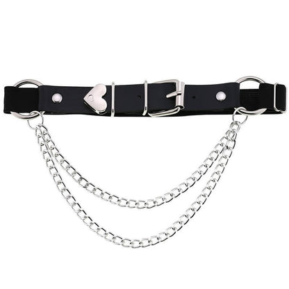 Punk Love Heart Chain Leather Leg Ring