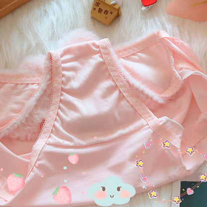 Kawaii Bunny Embroidery Plush Lingerie Set