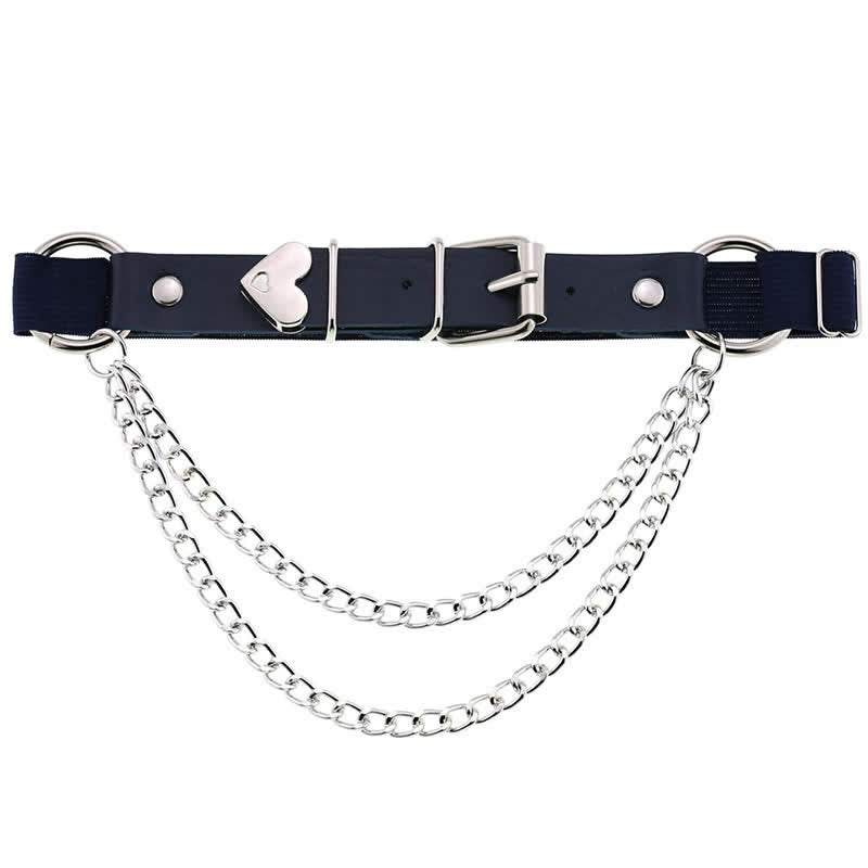 Punk Love Heart Chain Leather Leg Ring
