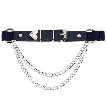 Punk Love Heart Chain Leather Leg Ring
