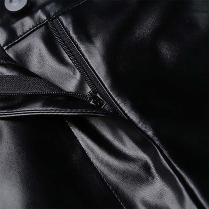 Sexy High Waist PU Leather Shorts Lingerie