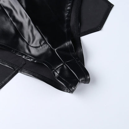 Sexy High Waist PU Leather Shorts Lingerie