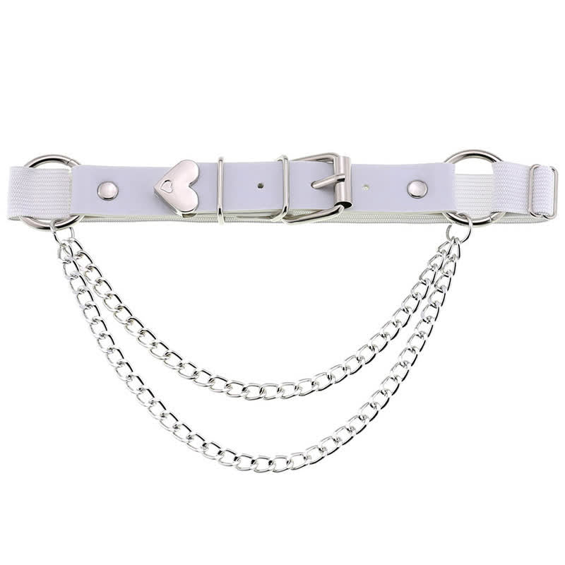 Punk Love Heart Chain Leather Leg Ring