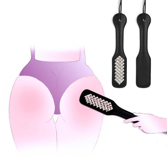 Studded Decor PU Costume Whip