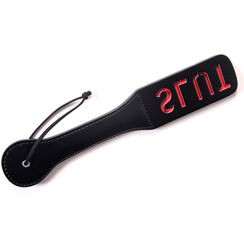 Letter Hollow Out Double PU Whipped Costume Beat