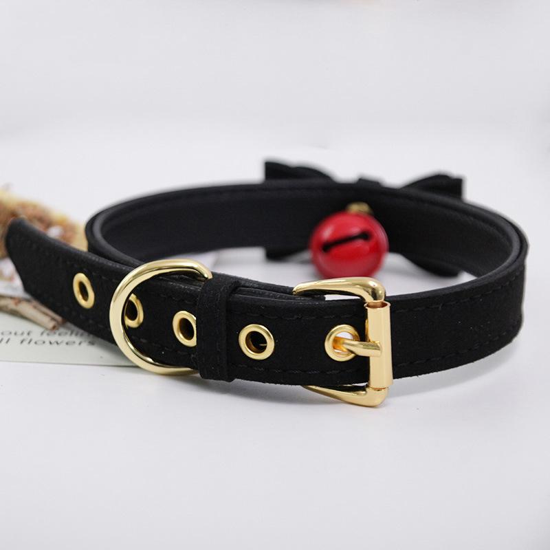 Cosplay Bow Bell Leather Adjustable Choker Chain