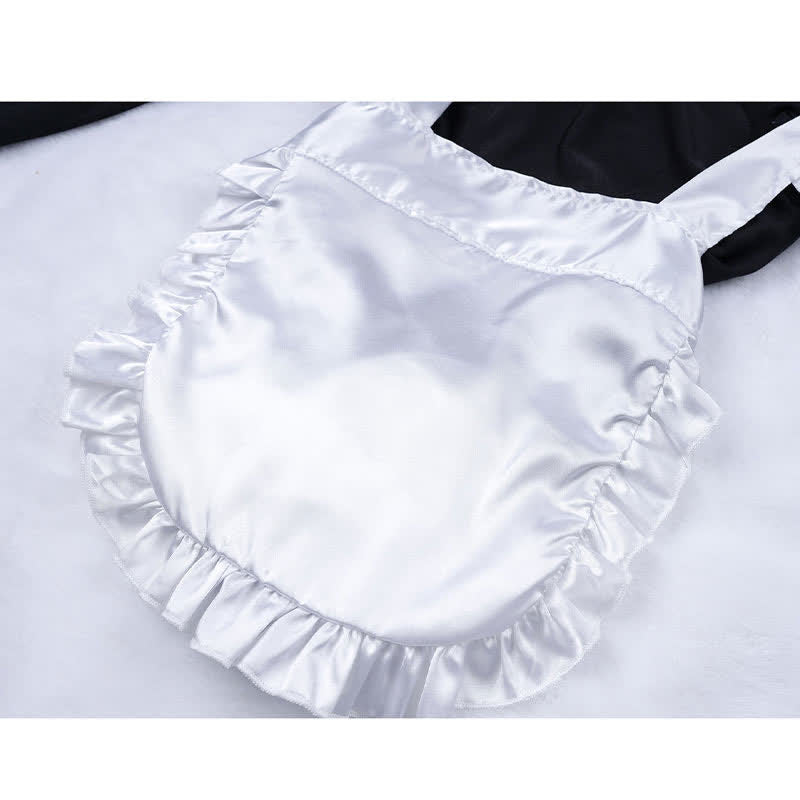 Cosplay Maid Hollow Out Sexy Jumpsuit Lingerie Set