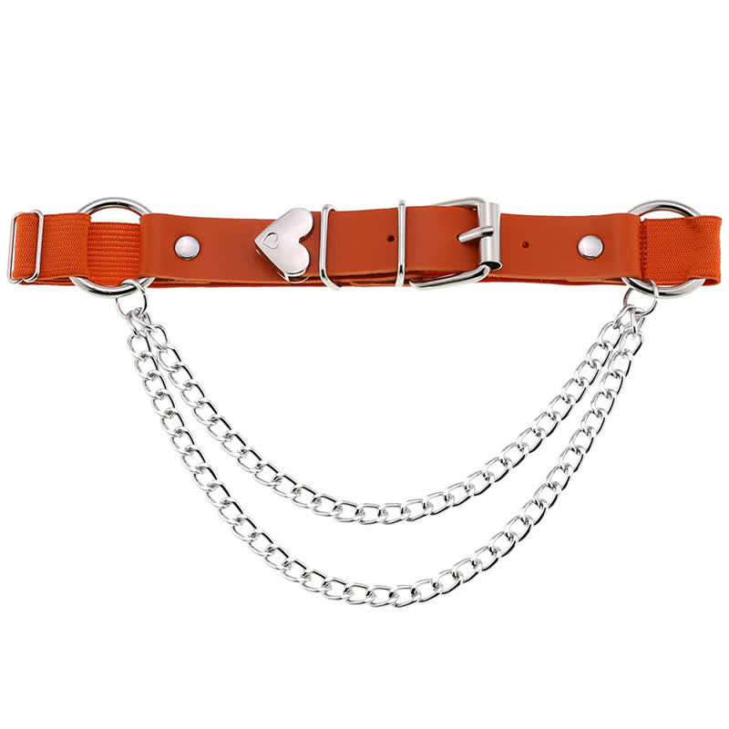 Punk Love Heart Chain Leather Leg Ring