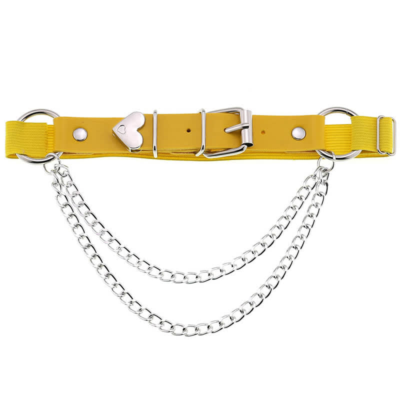 Punk Love Heart Chain Leather Leg Ring
