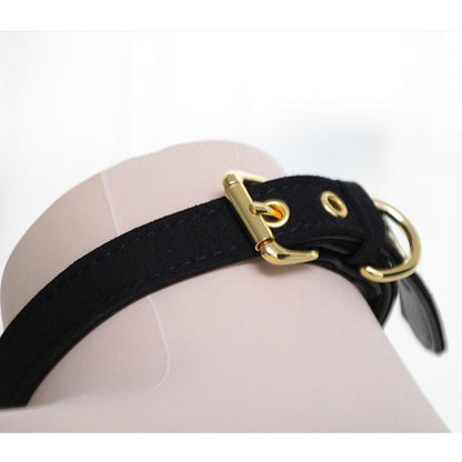 Cosplay Bow Bell Leather Adjustable Choker Chain
