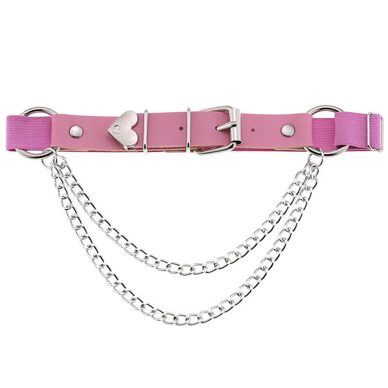 Punk Love Heart Chain Leather Leg Ring