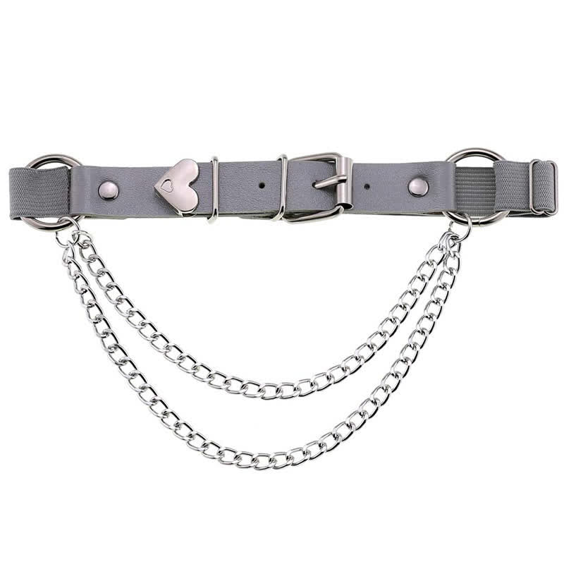 Punk Love Heart Chain Leather Leg Ring