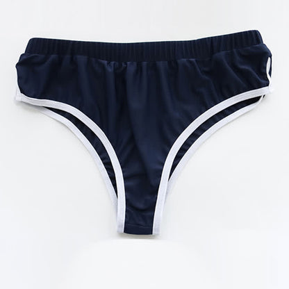 School Style Split Mini Crop Top Panty Lingerie Set