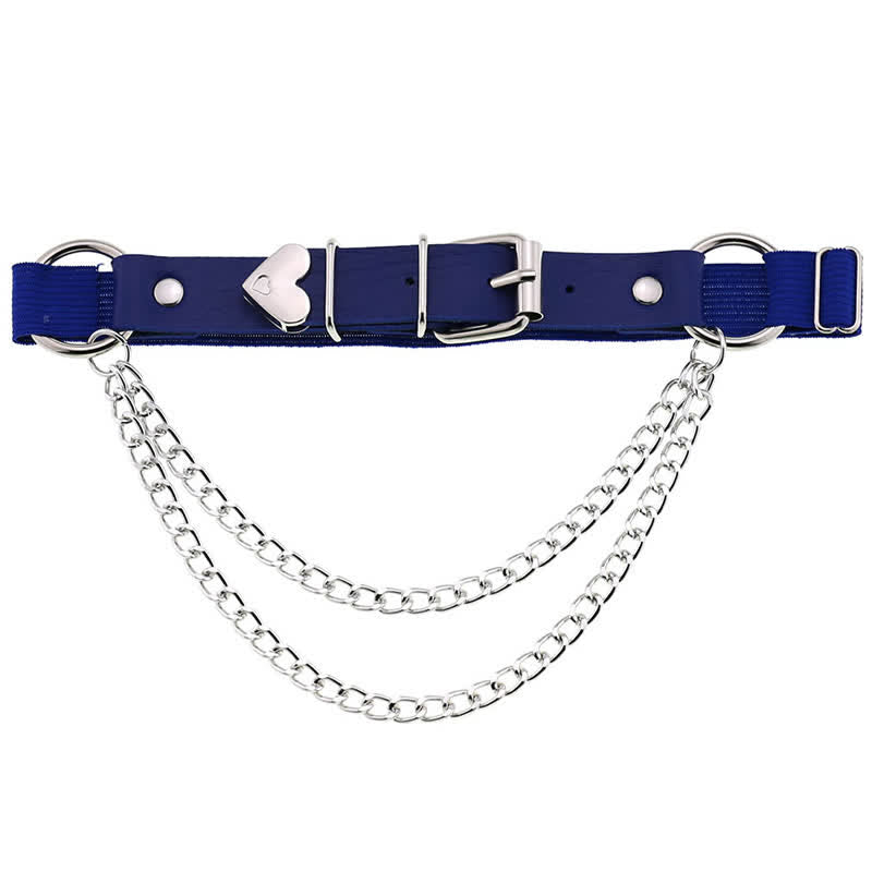 Punk Love Heart Chain Leather Leg Ring