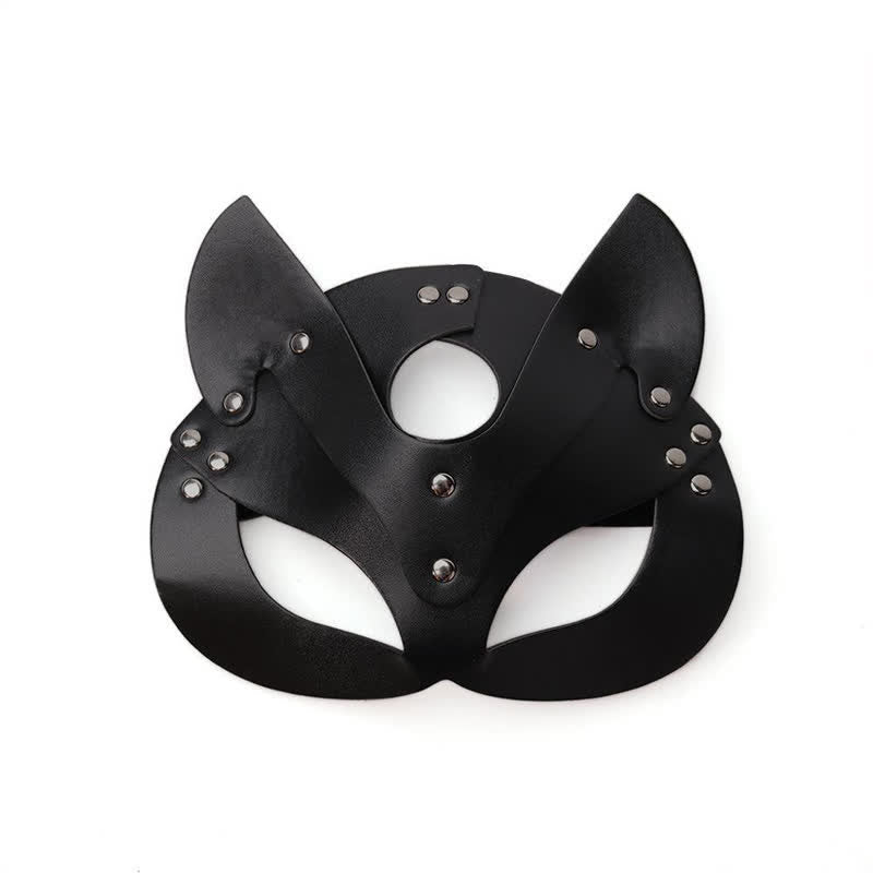 Hollow Out PU Lingerie With Face Shield