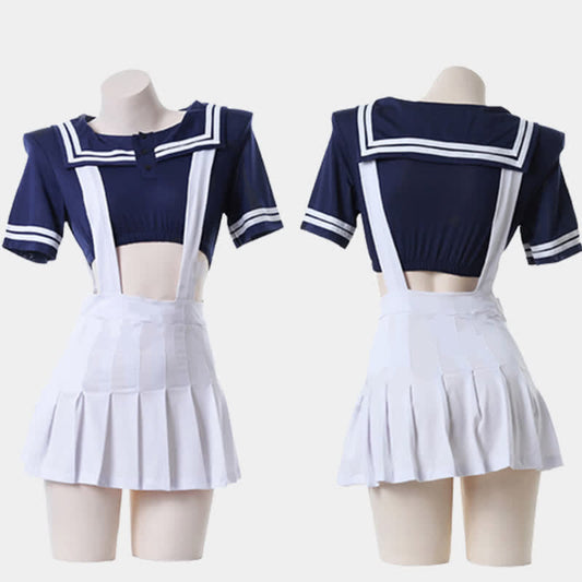 Sailor Collar Suspender Skirt Lingerie Set