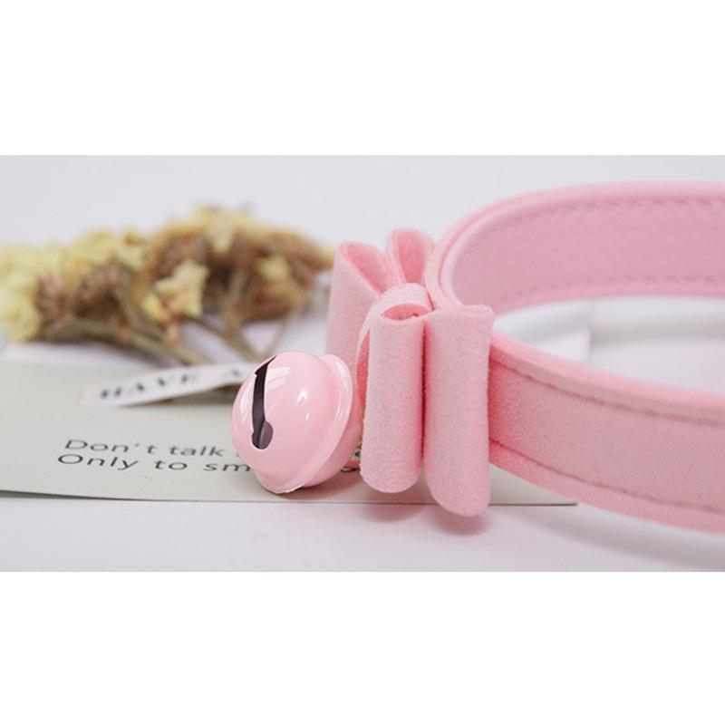 Cosplay Bow Bell Leather Adjustable Choker Chain
