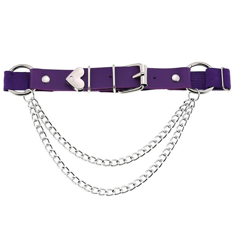 Punk Love Heart Chain Leather Leg Ring