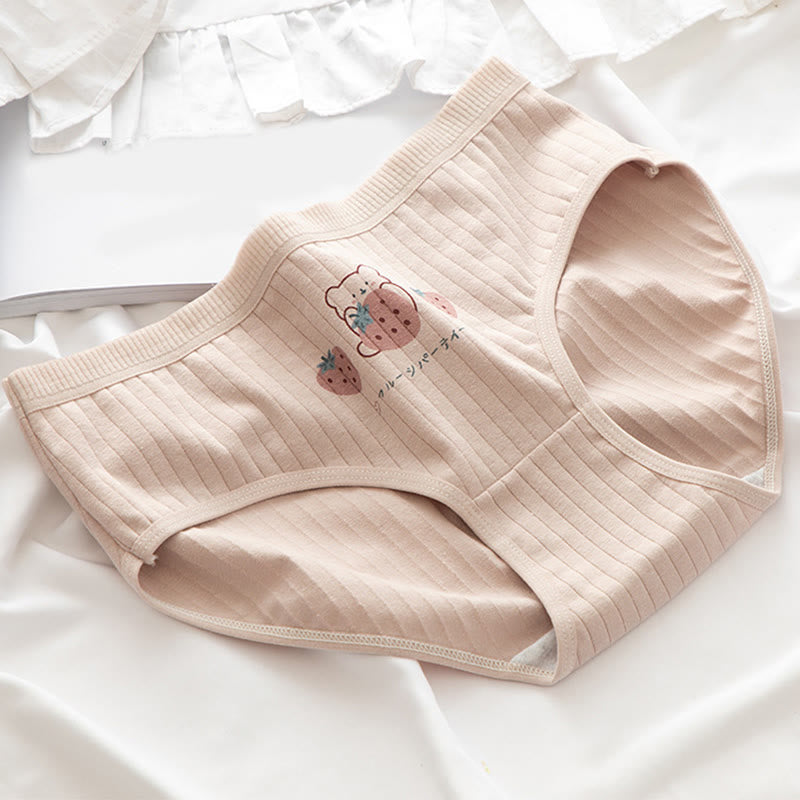 5 Pack Bear Strawberries Print Panty Set