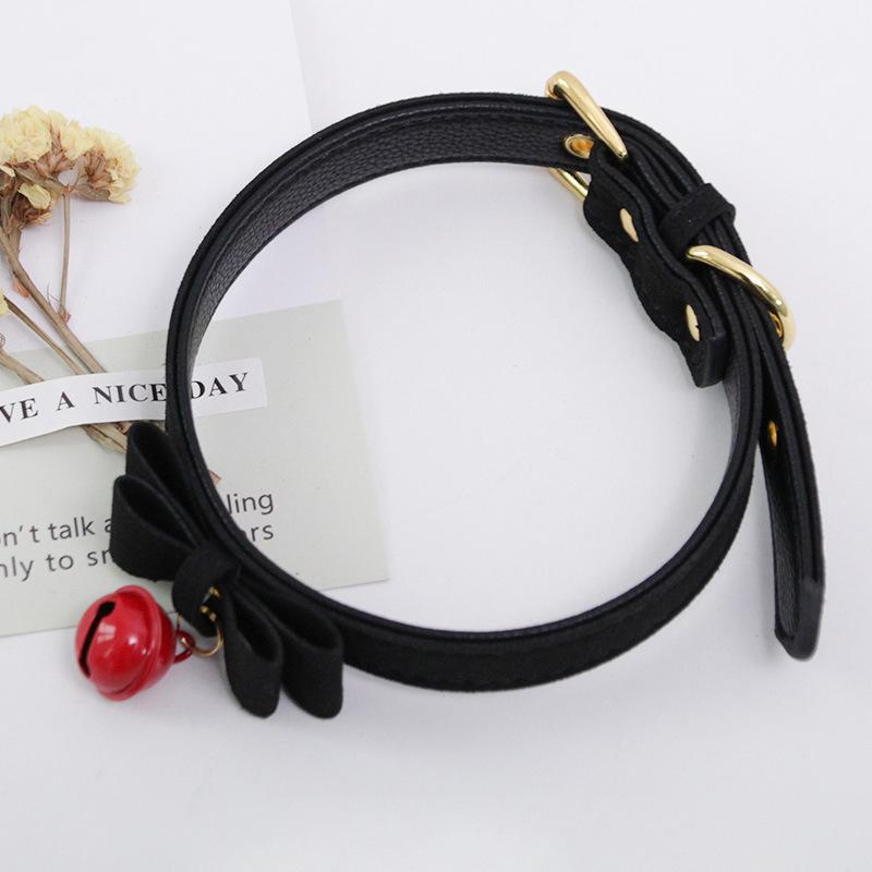 Cosplay Bow Bell Leather Adjustable Choker Chain