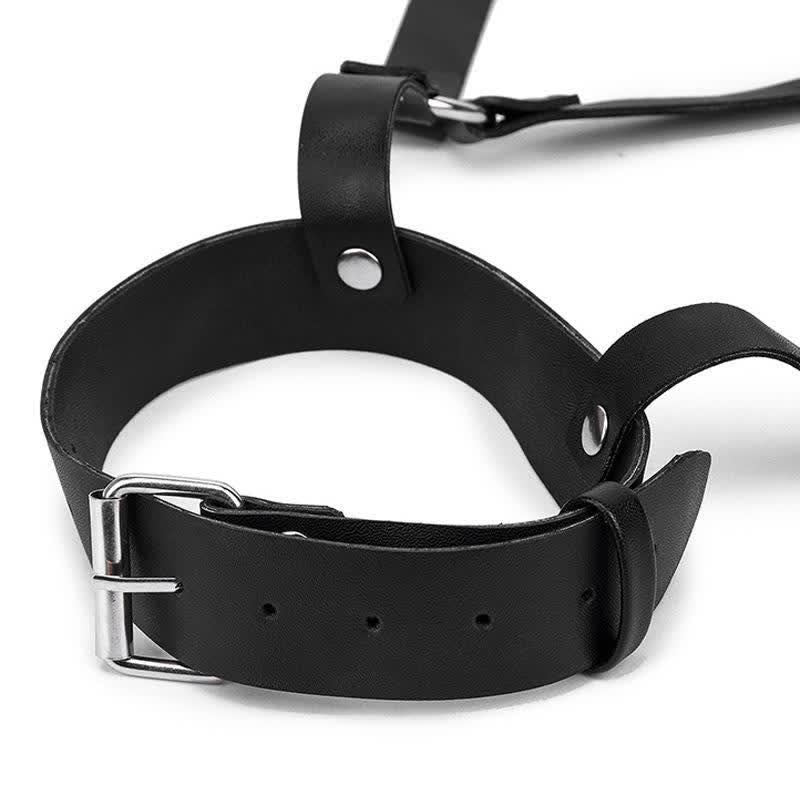 Hollow Out PU Lingerie With Face Shield