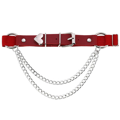 Punk Love Heart Chain Leather Leg Ring